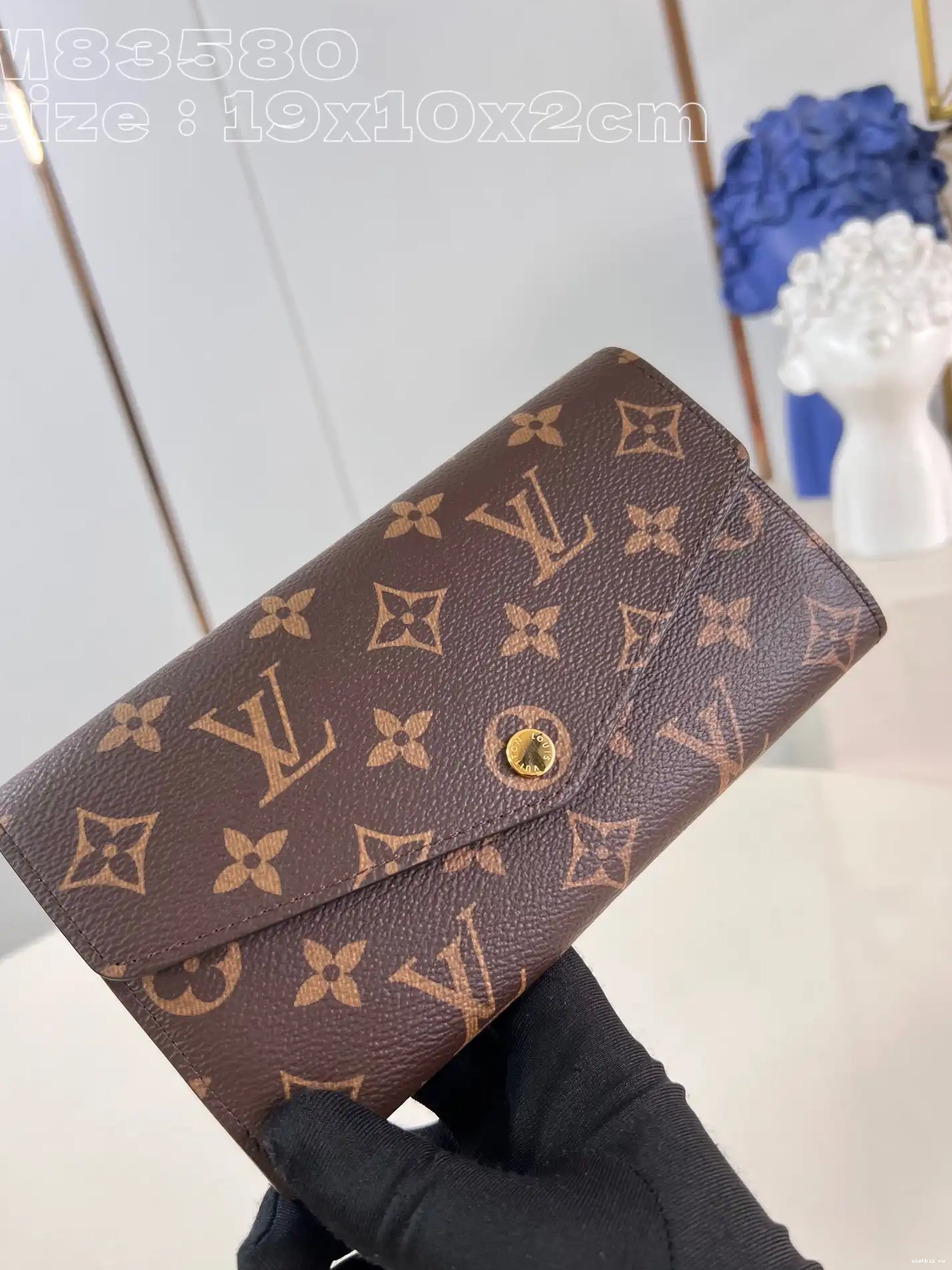WIS Louis SARAH WALLET-19*10.5*2cm Vuitton 0611